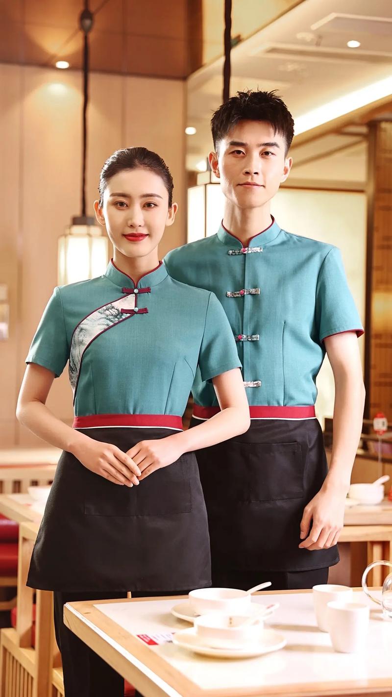 江南风餐饮服务员工作服.温婉江南风,主打徽菜,淮扬菜系的餐厅